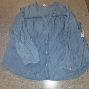 OLD NAVY blue button down XXL
